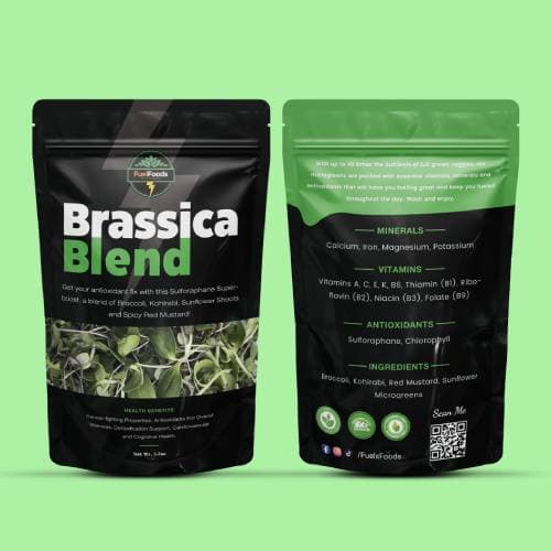 Brassica pouch, front and back