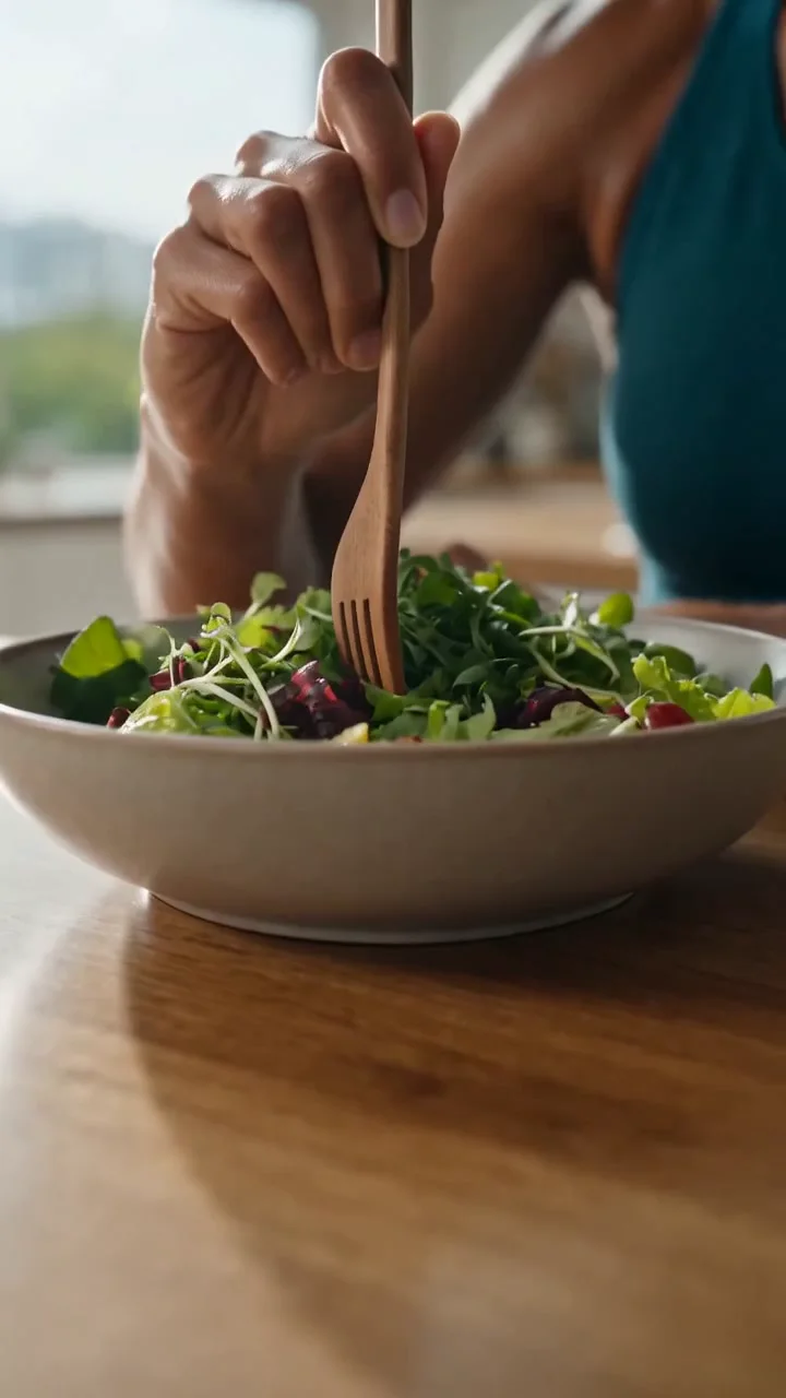 Fresh microgreens in a simple salad bowl