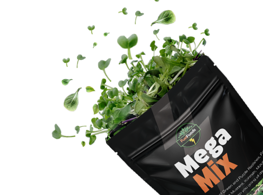 Microgreens bursting from package