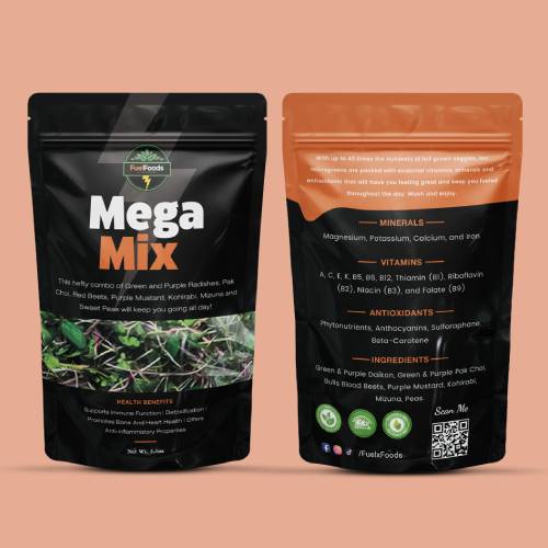 Mega Mix microgreens side by side comparison